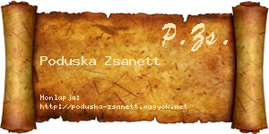 Poduska Zsanett névjegykártya